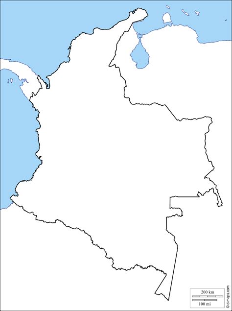 mapa de colombia en blanco